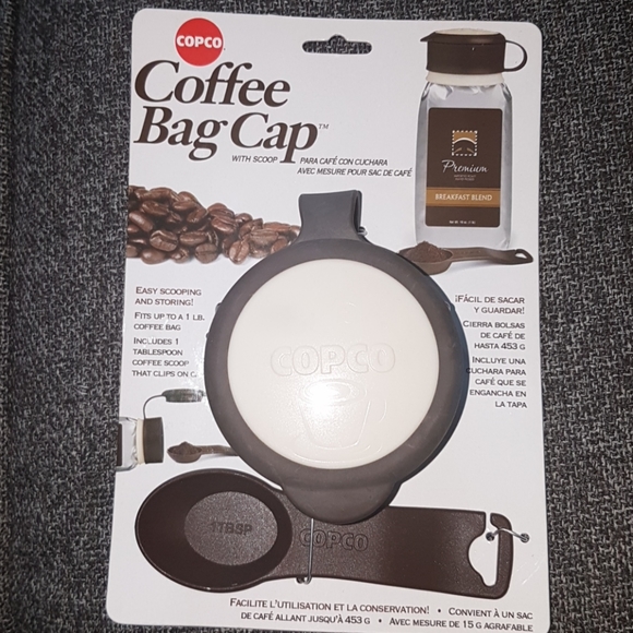Coffee bag cap with scoop - Picture 1 of 4